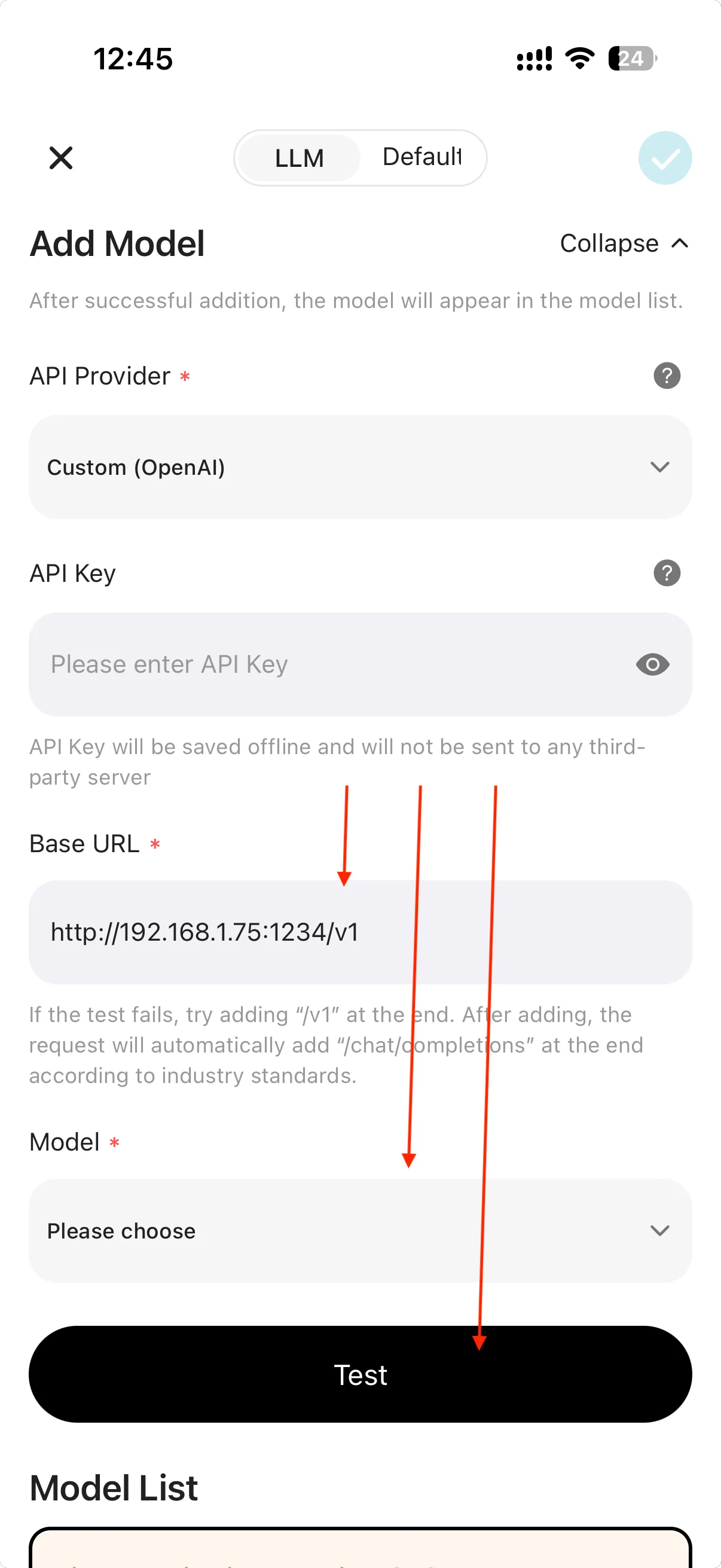 Configure Other LLM in MiniTavern