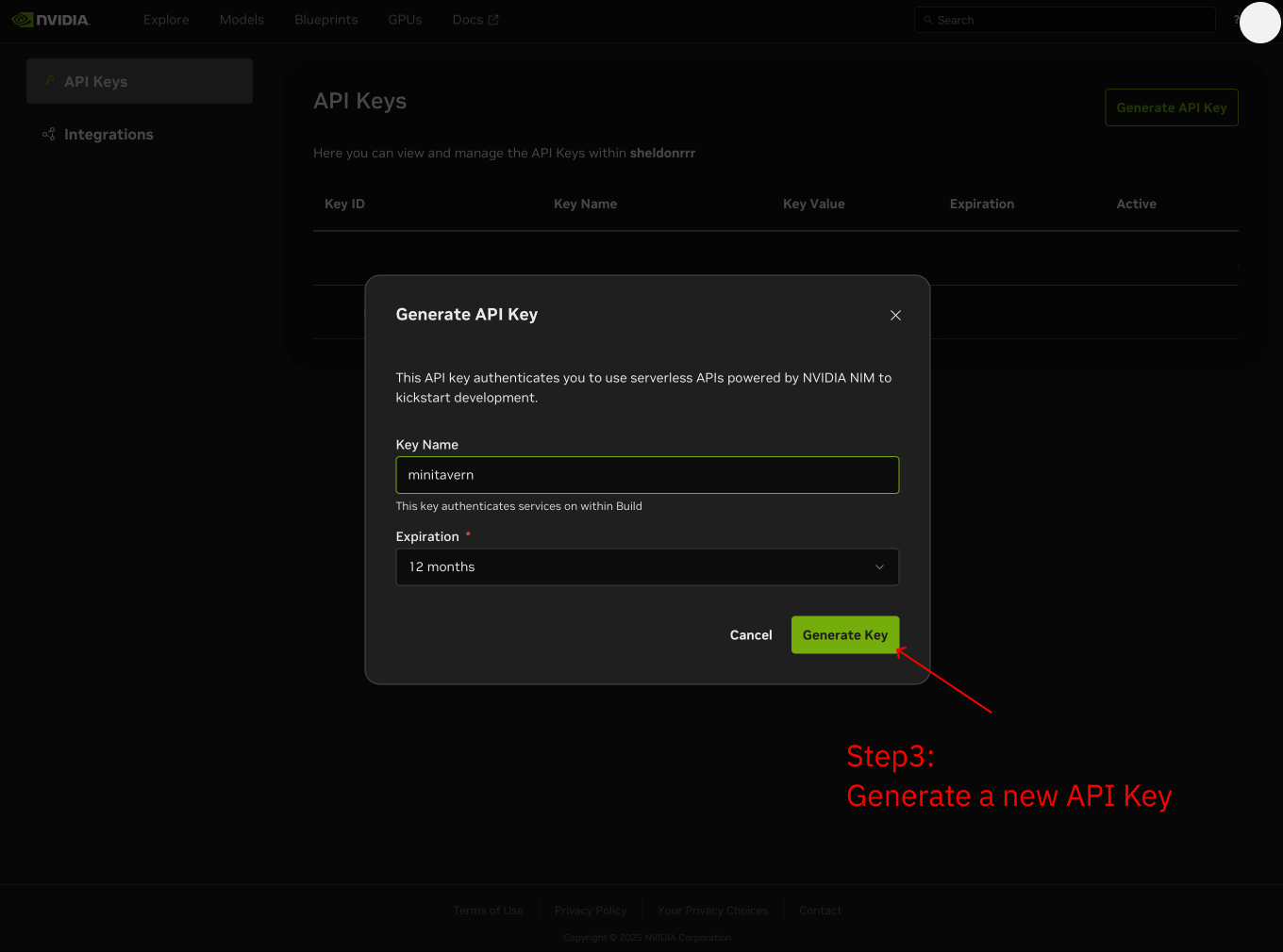 Set API Key Name